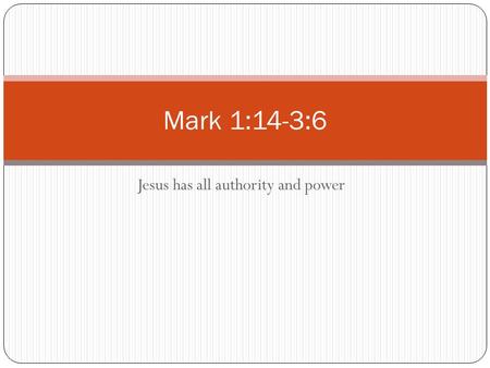 Jesus has all authority and power Mark 1:14-3:6. ‘The ACC Zimbabwe Zambia Sweden Denmark Nigeria Iran Germany India Sri Lanka Poland West Indies.