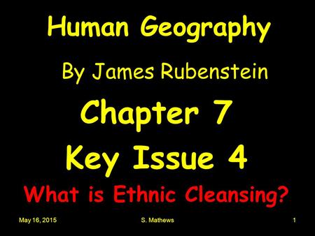 Human Geography By James Rubenstein