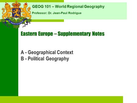 Eastern Europe – Supplementary Notes