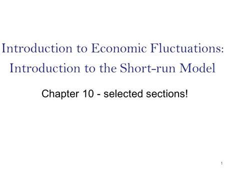 Introduction to Economic Fluctuations: