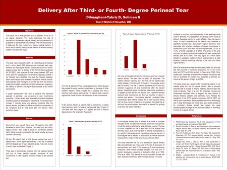 TEMPLATE DESIGN © 2008 www.PosterPresentations.com Delivery After Third- or Fourth- Degree Perineal Tear Dilmaghani-Tabriz D, Soliman N Yeovil District.