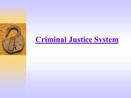 Criminal Justice System