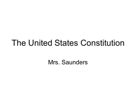 The United States Constitution