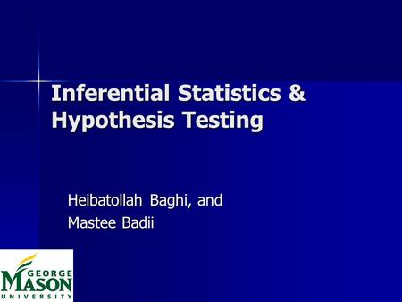 Inferential Statistics & Hypothesis Testing