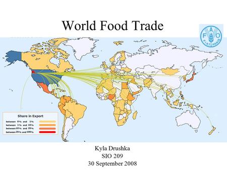 World Food Trade Kyla Drushka SIO 209 30 September 2008.