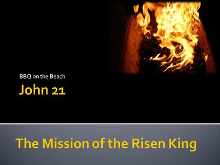 BBQ on the Beach.  'Jesus did many other miraculous signs in the presence of his disciples, which are not recorded in this book. But these are written.