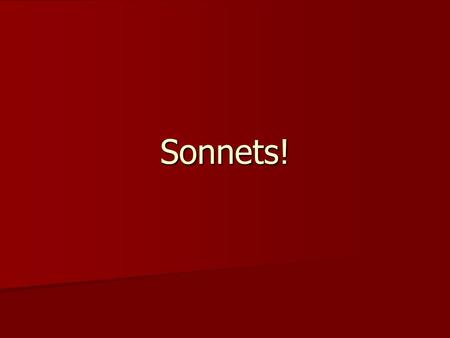 Sonnets!.