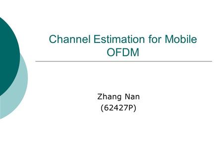 Channel Estimation for Mobile OFDM