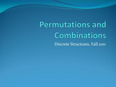 Permutations and Combinations