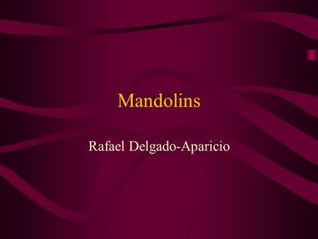 Mandolins Rafael Delgado-Aparicio. What is a Mandolin? The Mandolin, also spelled MANDOLINE, is a small stringed musical instrument related to the lute.