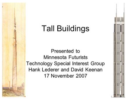 Tall Buildings Presented to Minnesota Futurists