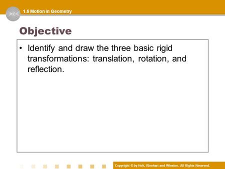 1.6 Motion in Geometry Objective