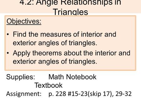 4.2: Angle Relationships in Triangles