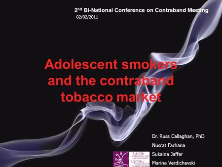 Adolescent smokers and the contraband tobacco market