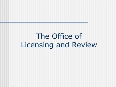 The Office of Licensing and Review. Licensing and Review Located within Technology Center 3600. The L&R staff consists of: Licensing and Review adminstrative.