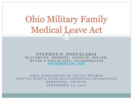 STEPHEN P. POSTALAKIS BLAUGRUND, HERBERT, KESSLER, MILLER, MYERS & POSTALAKIS, INCORPORATED  OHIO ASSOCIATION OF COUNTY BOARDS.