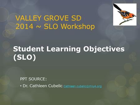 Student Learning Objectives (SLO)