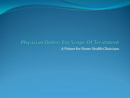 A Primer for Home Health Clinicians Advance Care Planning: The Role in Population Health Management Population Health Management is focused on managing.