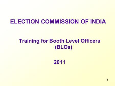 ELECTION COMMISSION OF INDIA