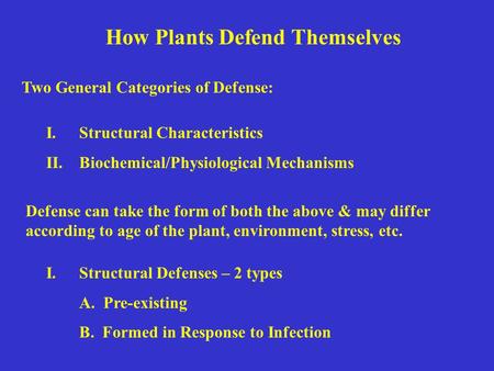 How Plants Defend Themselves