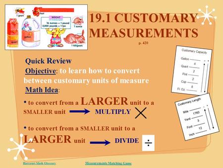 19.1 CUSTOMARY MEASUREMENTS p. 420