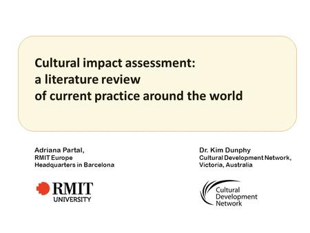 Cultural impact assessment: a literature review