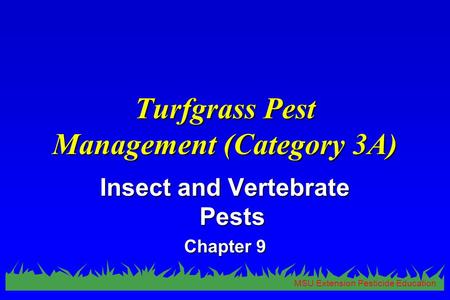 Turfgrass Pest Management (Category 3A)