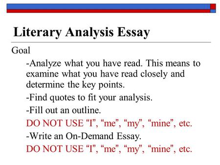 Literary Analysis Essay