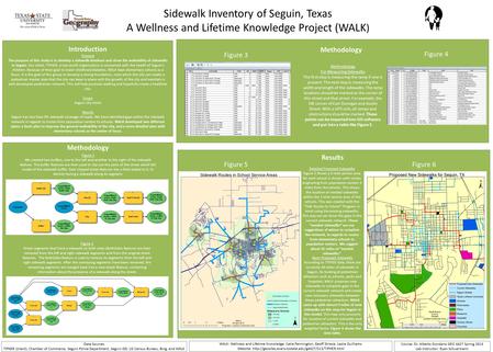 Sidewalk Inventory of Seguin, Texas A Wellness and Lifetime Knowledge Project (WALK ) Data Sources TIPHER (client), Chamber of Commerce, Seguin Police.