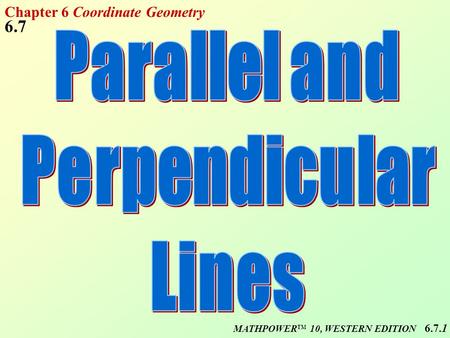 Parallel and Perpendicular Lines