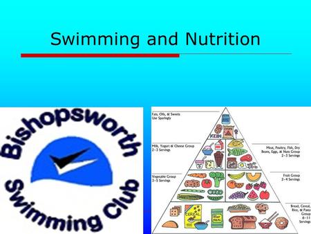 Swimming and Nutrition. The Basics of good eating Carbohydrate foods + Glycemic Index Fats Proteins Before, during and after events Fluids During the.