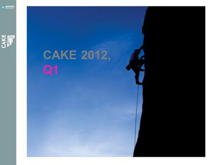 CAKE 2012, Q1. Revitalizing CAKE: We wish to revitalize CAKE in 2012. ”New” CAKE will consist of 4 sessions, 1 session for each quarter: C – CARE – Q1.