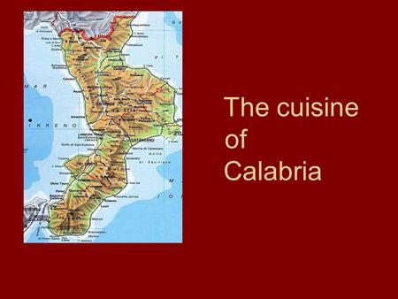 The cuisine of Calabria. The Arabs introduced oranges, lemons, raisins, artchokes and egg plants. Cistercian monks introduced agricultural practices to.