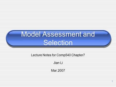 Model Assessment and Selection