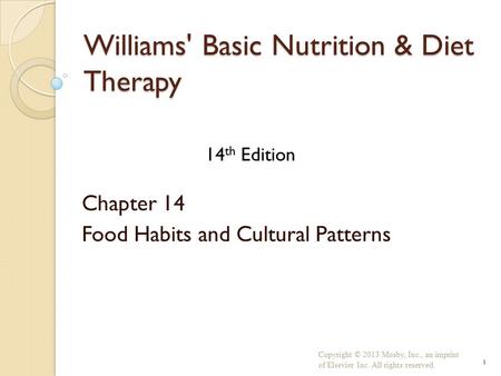 Williams' Basic Nutrition & Diet Therapy