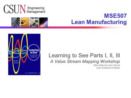 MSE507 Lean Manufacturing