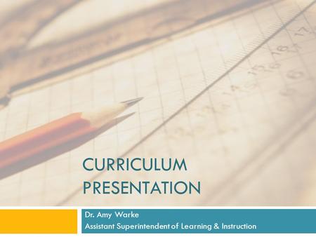 Curriculum Presentation