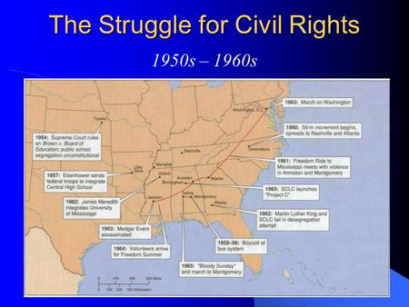 The Struggle for Civil Rights 1950s – 1960s. The Great Migration First wave (1915-25) caused by need for black labor to replace immigrants during World.