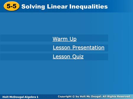 Solving Linear Inequalities