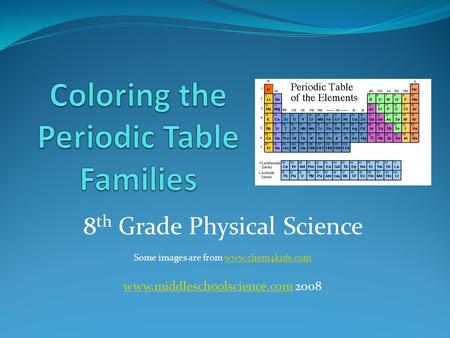 Coloring the Periodic Table Families