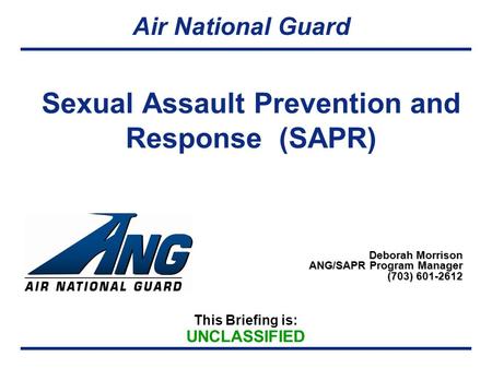 Sexual Assault Prevention and Response (SAPR)