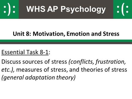 Unit 8: Motivation, Emotion and Stress