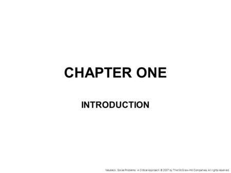 CHAPTER ONE INTRODUCTION.