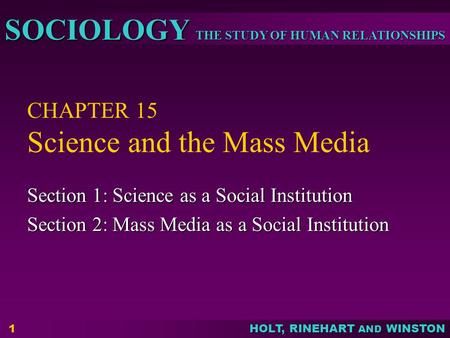 CHAPTER 15 Science and the Mass Media