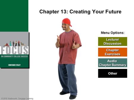© 2010 Wadsworth, Cengage Learning Menu Options: Lecture/ Discussion Chapter Exercises Audio Chapter Summary Chapter Summary Other Chapter 13: Creating.