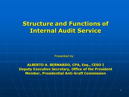 Structure and Functions of Internal Audit Service