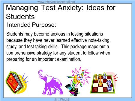 Managing Test Anxiety: Ideas for Students