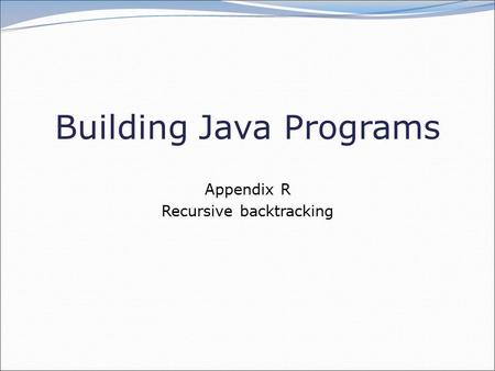 Building Java Programs