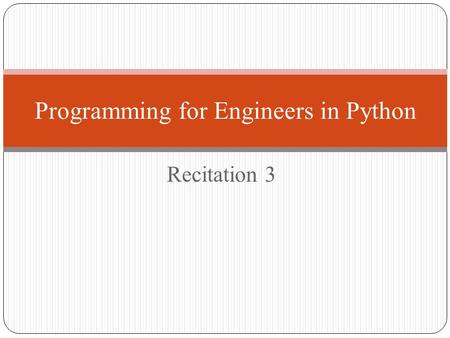 Programming for Engineers in Python