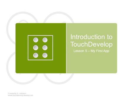 Introduction to TouchDevelop